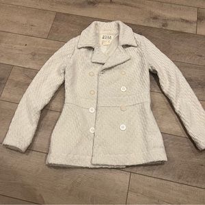Billabong Pattered Peacoat - ivory Sz XS